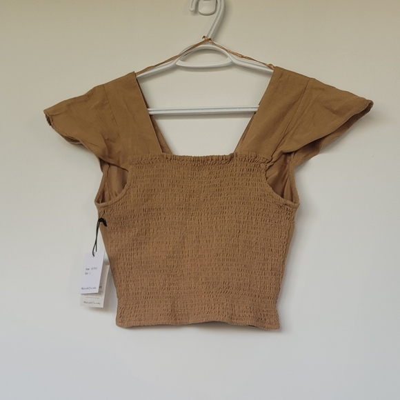 NWT biege crop top, size L women’s - Picture 2 of 4